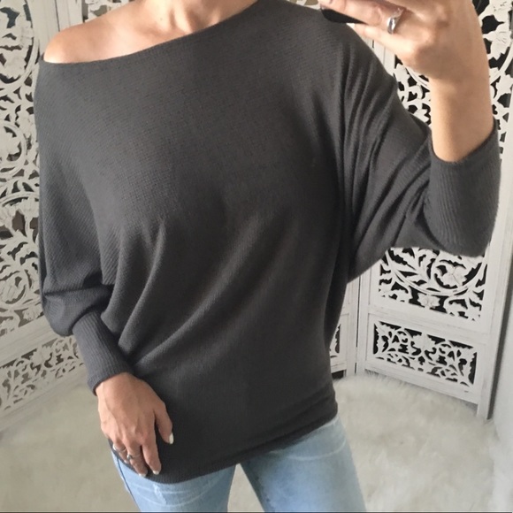 LAST 1️⃣ LIV Waffle Knit Long Sleeve Dolman - Picture 2 of 7